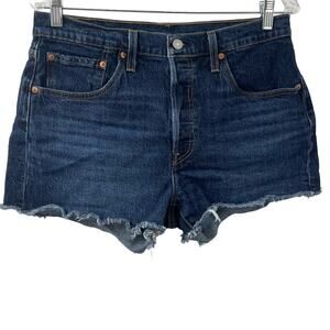 Levi’s 31 501 High Rise Jean Shorts Dark Wash 56327-0225